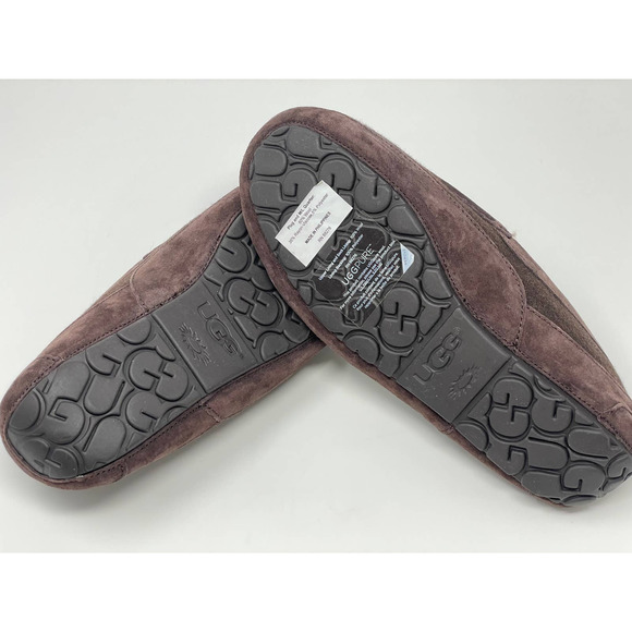 UGG Ascot Australia Slippers Mens 9 Wool Lined Brown House Shoes Loafers 3233 - Picture 7 of 7